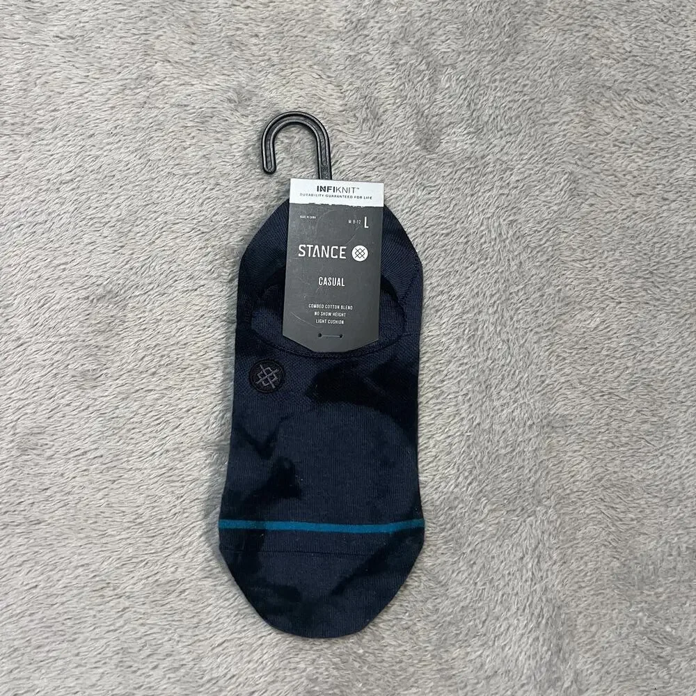 Stance Infiknit Turbid Casual No Show Socks Mens Large Blue Light Cushion
